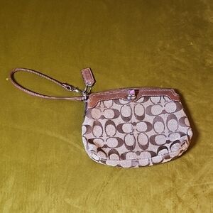 Coach Brown Patterned Wristlet